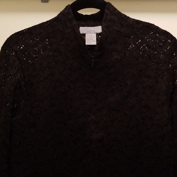 NWOT L/S LACE SHIRT W/ZIPPER FRONT SZ. XL - Picture 6 of 6
